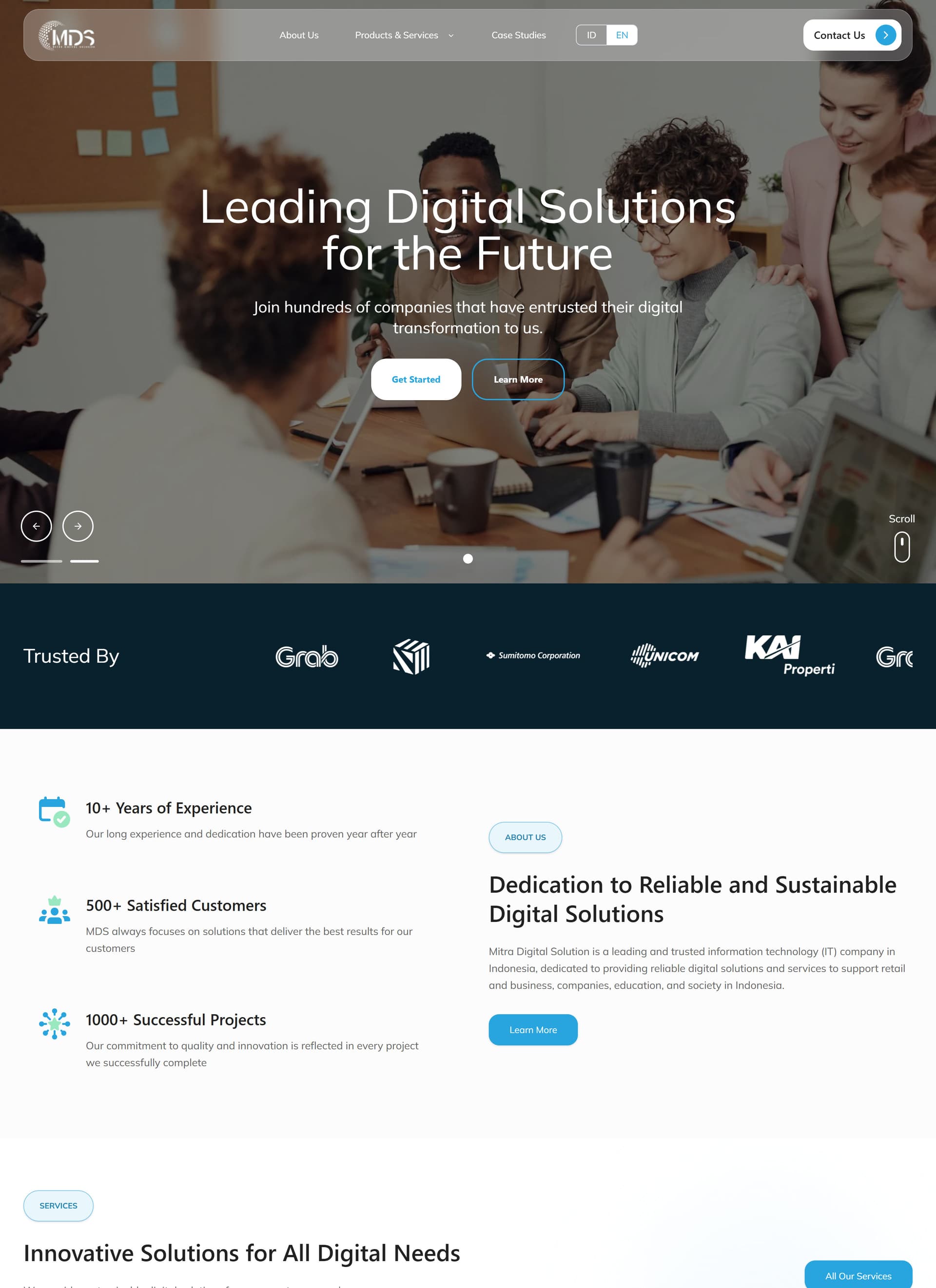 Tangkapan layar MDS Corporate Website